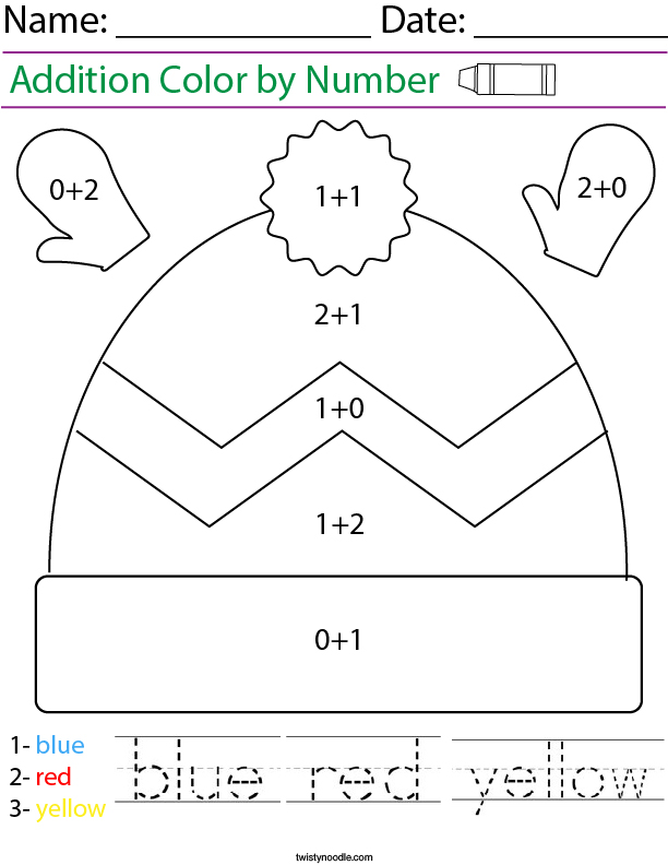 addition-color-by-number-hat-math-worksheet-twisty-noodle